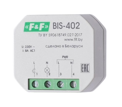 Реле импульсное BIS-402 (для установки в монтажную коробку 230В 8А 1Z IP40) F&F EA01.005.002 320141 - фото 16766377