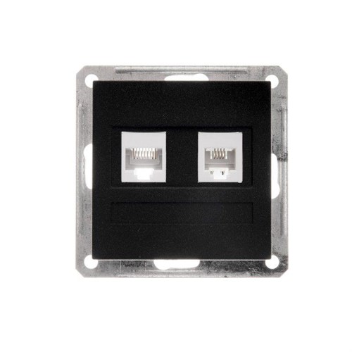 Розетка компьютерная + телефонная 2-м СП W59 RJ45 + RJ11 кат.5E 1А механизм черн. бархат SE RSI-251TK5E-6-86 1117991 - фото 16766419
