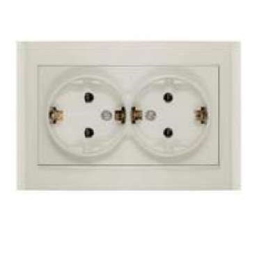 Розетка 2-м СП Бриллиант 16А IP20 с заземл. сл. кость UNIVersal 7948752 1062124 - фото 16766725