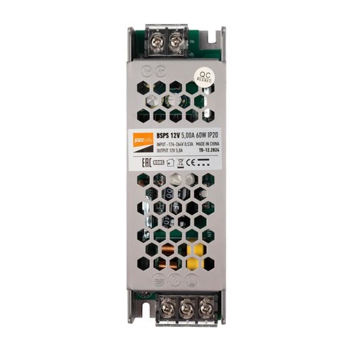 Блок питания для светодиодной ленты 60Вт 5А 12В IP20 BSPS метал. JazzWay 3329327A 262860 - фото 16766823