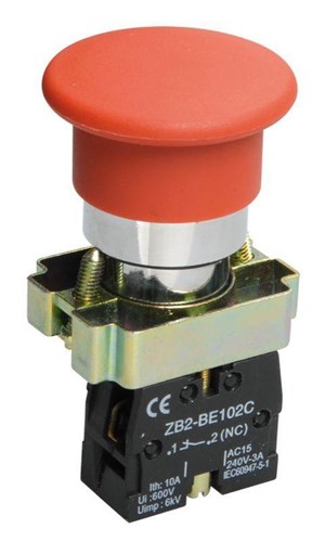 Кнопка управления "Грибок" LAY5-BC42 1р красн. IEK BBG71-BC-K04 236080 - фото 16766851