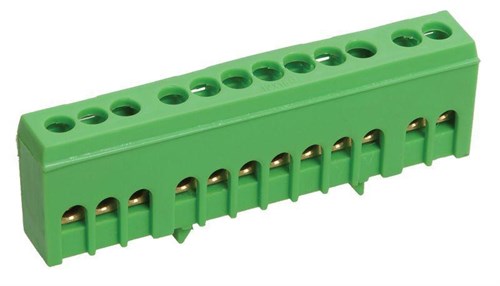 Шина PE "земля" в корп. изол. на DIN-рейку ШНИ-6х9-12-К-З IEK YNN10-69-12KD-K06 219431 - фото 16767012