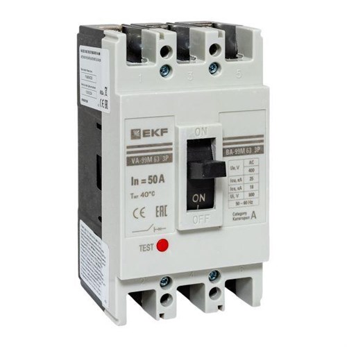 Выключатель автоматический 3п 63/50А 25кА ВА-99М PROxima EKF mccb99-63-50m 125920 - фото 16767280