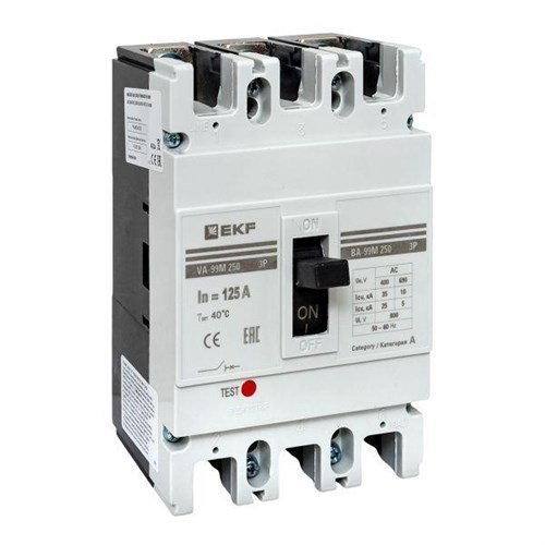 Выключатель автоматический 3п 250/125А 35кА ВА-99М PROxima EKF mccb99-250-125m 209160 - фото 16767286