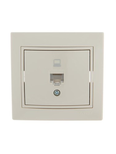 Розетка компьютерная 1-м СП Mira RJ45 крем./крем.. LEZARD 701-0303-139 203896 - фото 16767413