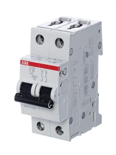Выключатель автоматический модульный 2п C 16А 6кА S202 C16 ABB 2CDS252001R0164 30891 - фото 16767421