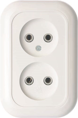 Розетка 2-м СП Валентина РС10-393 10А IP20 бел. Кунцево 5449 5862 - фото 16767485