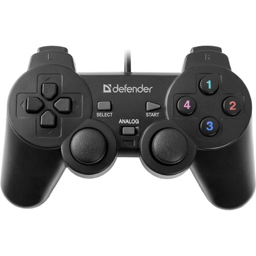 Геймпад Defender Omega USB, проводной, вибрация, для PC, USB, черный 2483759 - фото 16777075