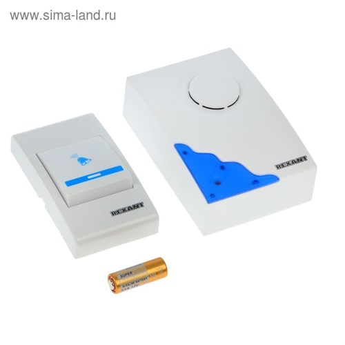 Звонок REXANT RX-1, беспроводной, 36 мелодий, 80 м, от батареек/220 В, белый 2582654 - фото 16777137
