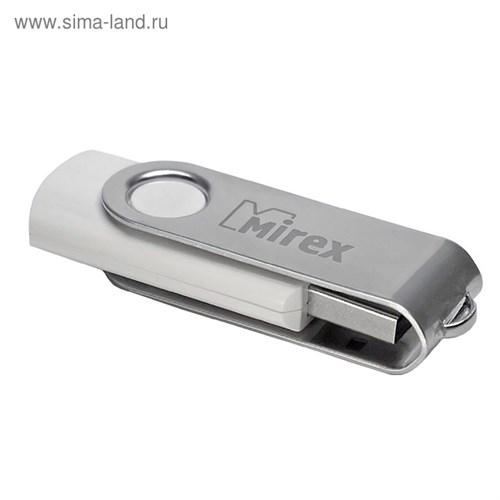 Флешка Mirex SWIVEL WHITE, 32 Гб, USB2.0, чт до 25 Мб/с, зап до 15 Мб/с, белая 2891053 - фото 16777497