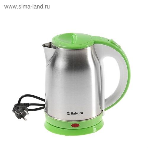 Чайник электрический Sakura SA-2147G, металл, 1.8 л, 1800 Вт, зеленый 3979562 - фото 16778813