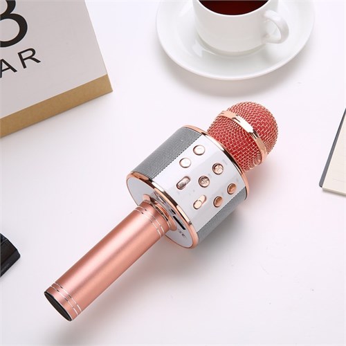 Микрофон для караоке Luazon LZZ-56, WS-858, 1800 мАч, розовый 3916279 - фото 16779499