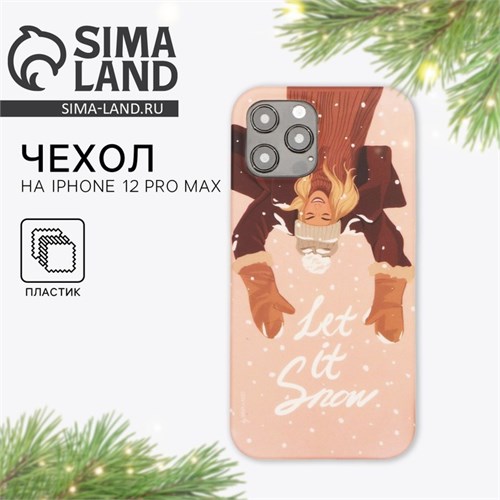Новогодний чехол для телефона «Снежинки», на 12 PRO MAX 6903558 - фото 16784412