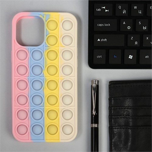 Чехол POP IT, для iPhone 12 Pro MAX, силиконовый, разноцветный 7410659 - фото 16785487