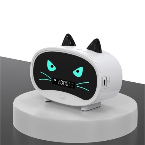 Часы - будильник электронные "Кошка" настольные: колонка, bluetooth, tf-карта, 11.5 см, USB 7550904 - фото 16785526