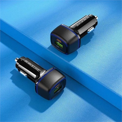 Автомобильное зарядное устройство Borofone BZ14A, PD20W + QC3.0, 3 А, чёрное 9088799 - фото 16787052