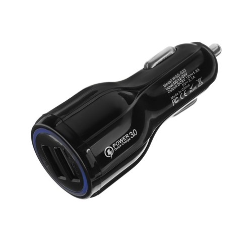 Зарядное устройство Cartage, 12-24 В, 2 USB 3.1 А, черный 9445492 - фото 16790382