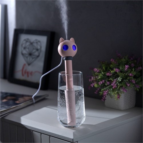 Увлажнитель воздуха "Кот" HM-22, ультразвуковой, погружной, портативный, USB, розовый 9935066 - фото 16792437