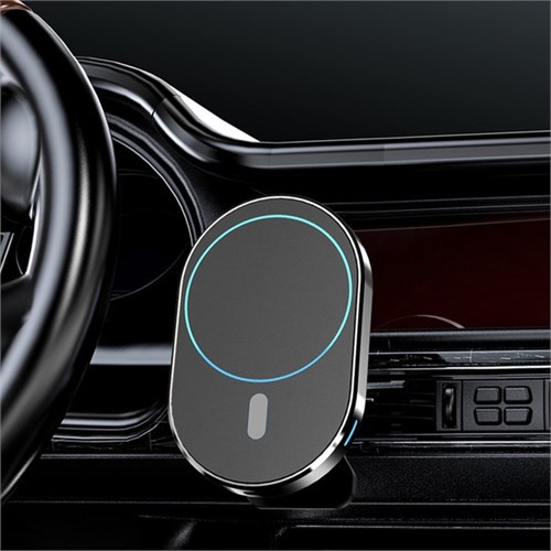 Автомобильный держатель X19, беспроводная зарядка, совместим c MagSafe, 15 W, чёрная 9940212 - фото 16795416