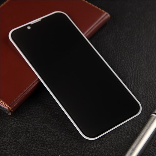 Защитное стекло для iPhone 13 mini, антишпион, 9H, 0.33 мм, чёрная рамка 9940515 - фото 16795519