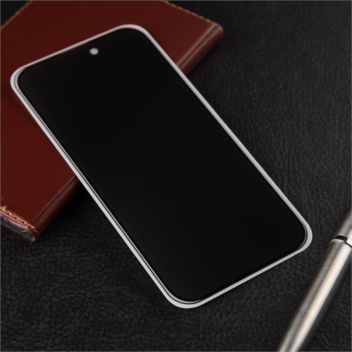 Защитное стекло для iPhone 14 Pro, антишпион, 9H, 0.33 мм, чёрная рамка 9940518 - фото 16795527