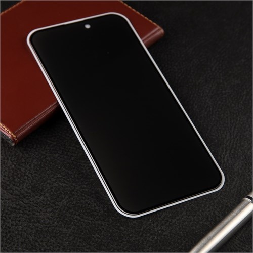 Защитное стекло для iPhone 15 Plus, антишпион, 9H, 0.33 мм, чёрная рамка 9940521 - фото 16795535