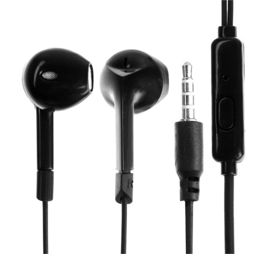 Наушники R-2, проводные, вкладыши, микрофон 1 м, Jack 3.5 мм, чёрные 9940587 - фото 16797101