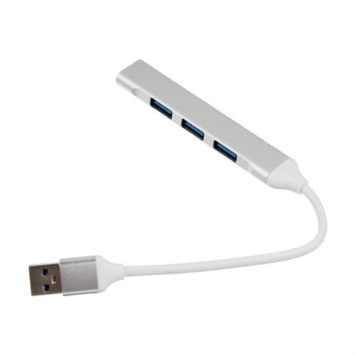 USB-разветвитель (HUB), 4 порта, кабель 10 см, серебристый 10325636 - фото 16798324