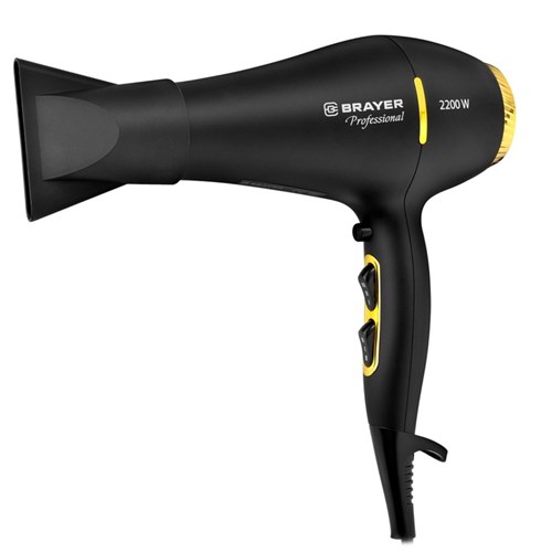 Фен BRAYER 3005BR , 2200 Вт, 2 cкорости, 3 температурных режима, концентратор, чёрный 10389287 - фото 16798381