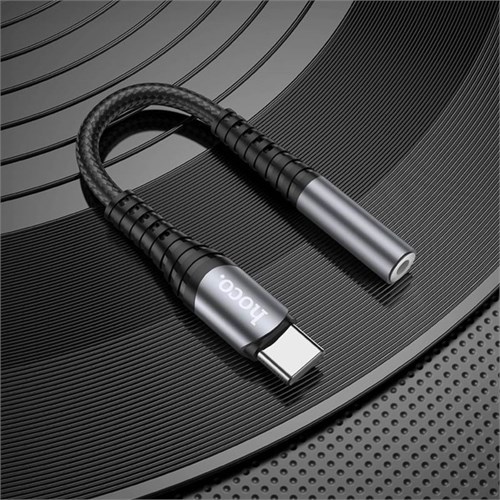 Адаптер Hoco LS33, Type-C (m) - jack 3.5mm (f), 12 см, серый 9881639 - фото 16800431