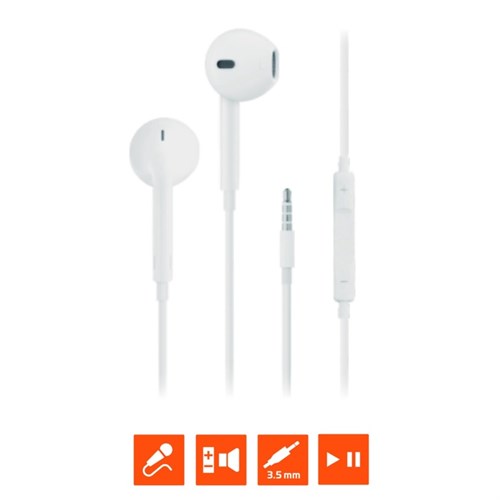 Наушники GoPower GPHP05, проводные, вкладыши, микрофон, 1,2 м, белые 10815948 - фото 16806131