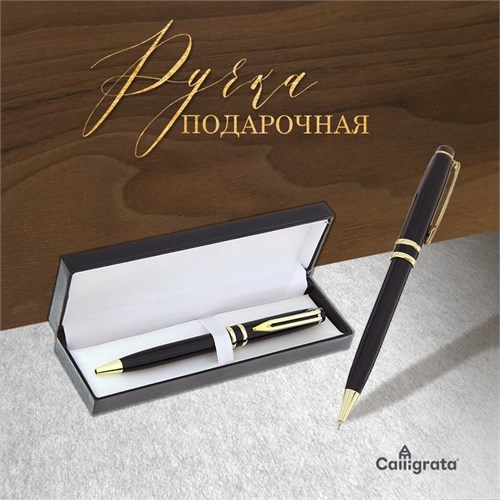 Ручка подарочная, шариковая "Крона" в кожзам футляре, поворотная 592306 - фото 16851005