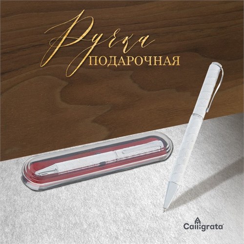 Ручка подарочная, шариковая "Супер" в пластиковом футляре, поворотная, серебристая 592365 - фото 16851058