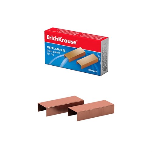 Скобы для степлера ErichKrause № 10, омедненные, 1000 штук 1013773 - фото 16853398
