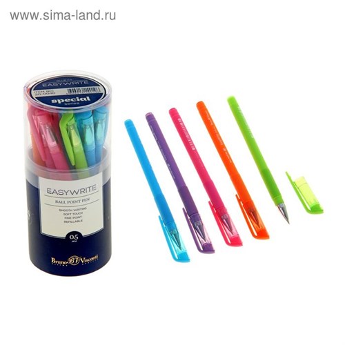 Ручка шариковая EasyWrite Special, узел 0.5 мм, синие чернила, матовый корпус Silk Touch, МИКС 1113844 - фото 16855194