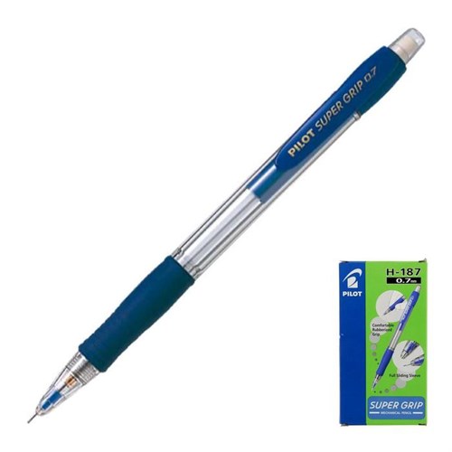Карандаш механический 0.7 мм, Pilot Super Grip, резиновый упор, синий 1194425 - фото 16855670