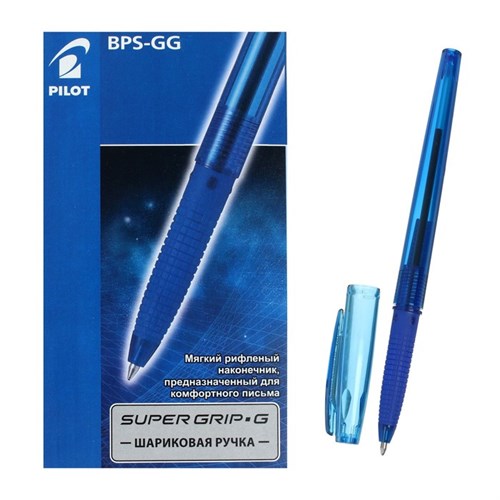 Ручка шариковая Pilot Super Grip G, узел 1.0мм, резиновый упор, стержень синий, BPS-GG-M (L) 2143537 - фото 16860001