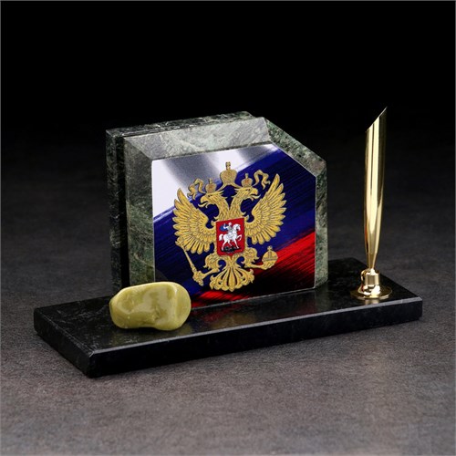 Набор настольный "Флаг с гербом", скос, змеевик 3527982 - фото 16866405