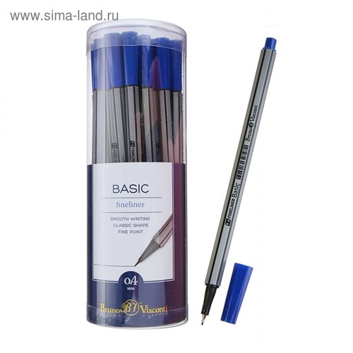 Ручка капиллярная Basic FINELINER, узел 0.4 мм, стержень синий 3631555 - фото 16867178