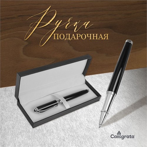 Ручка подарочная, шариковая "Классика", в кожзам футляре, чёрно-серебристая 3590823 - фото 16868516