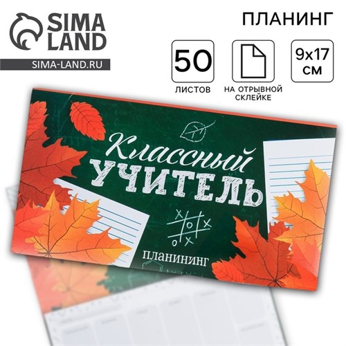 Планер мини с отрывными листами «Классный учитель» 4627690 - фото 16874210