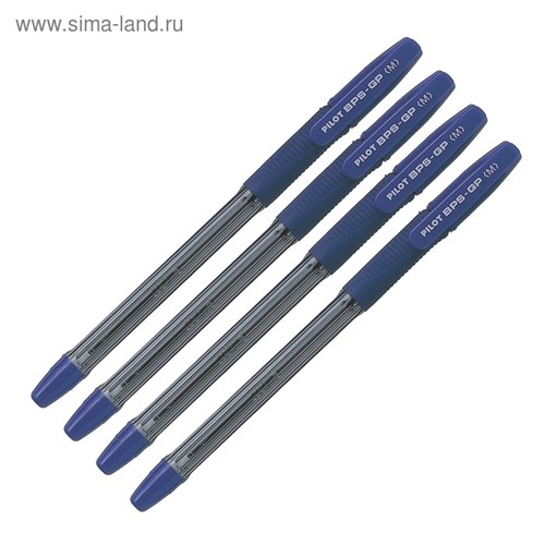 Набор ручек шариковых Pilot BPS-GP, резиновый упор, 1.0мм, масляная основа, чернила синие, 4 штуки 4825379 - фото 16875916