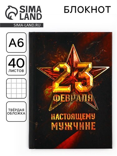 Блокнот А6 в твердой обложке «23 февраля. Настоящему мужчине», 40 листов 5399580 - фото 16882048