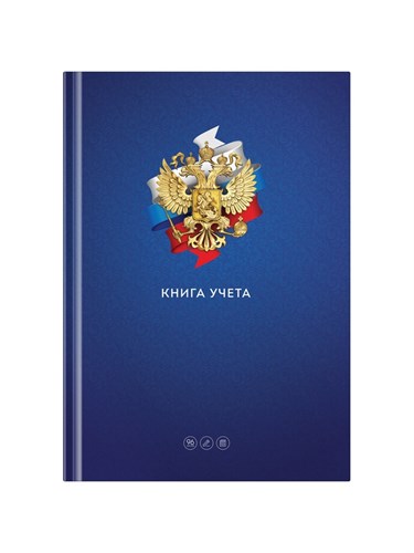 Книга учета, 96 листов, обложка картон 7БЦ, блок ГАЗЕТНЫЙ, клетка, РФ, сине-красный 7822578 - фото 16895191