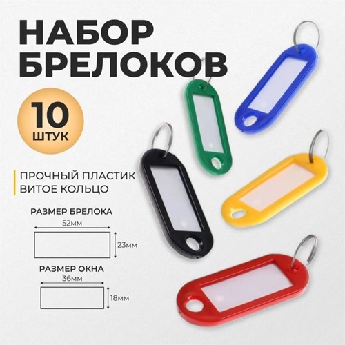 Набор брелоков для ключей, 10 штук, 53 мм, МИКС 9446533 - фото 16898397