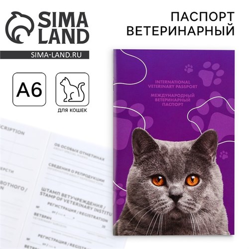Ветеринарный паспорт международный универсальный для кошек 9377280 - фото 16898595