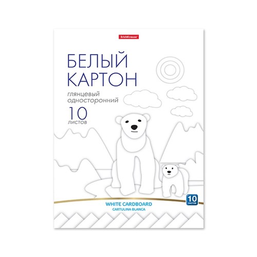 Картон белый А4, 10 листов, мелованный односторонний, 170 г/м2, ErichKrause, глянцевый, на склейке, схема поделки 9509037 - фото 16899591