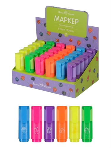 Маркер-текстовыделитель 5.0 мм, BrunoVisconti Flower Marker Zefir, МИКС 9632741 - фото 16904808