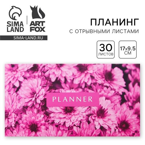 Планинг с отрывными листами «Цветы», мягкая обложка, 30 листов 9707431 - фото 16909159
