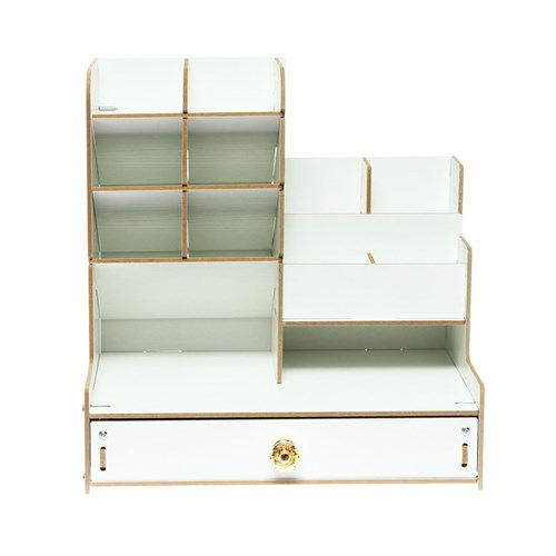 Органайзер-подставка настольный deVENTE. Elrix 24,5 x 15 x 25,5 см, МДФ, белый, картонная коробка 9710190 - фото 16912134